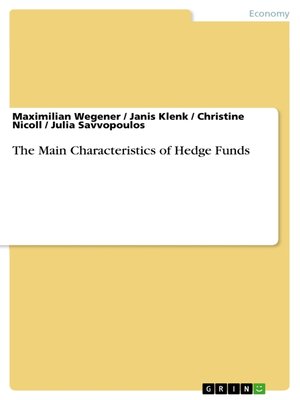 cover image of The Main Characteristics of Hedge Funds